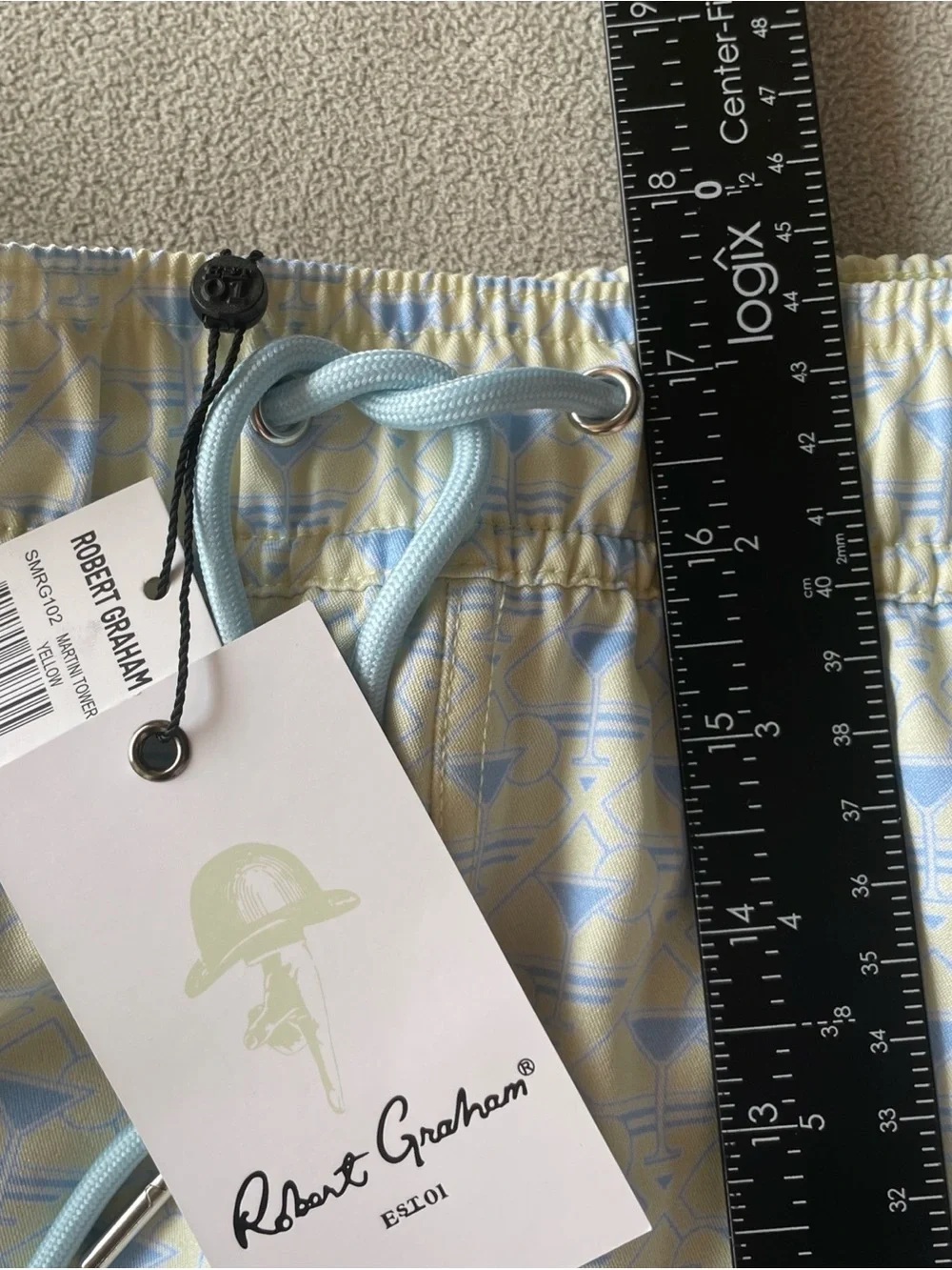 ROBERT GRAHAM NWT Mens XL Martini Tower Yellow Golf Clubs Swim Trunks NWT